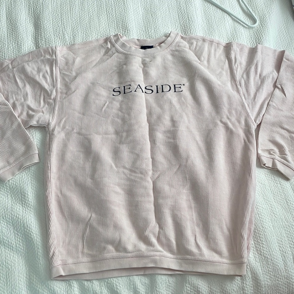 Seaside Ribbed Baby Pink Sweatshirt